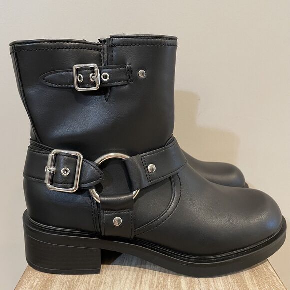 Universal Thread Women's Black Ankle Boots NEW size 10 Moto Biker Goth - Picture 13 of 13